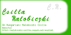 csilla malobiczki business card